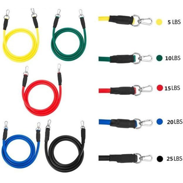 11 pcs Resistance Bands Set (with handles, door anchor, and ankle straps) — home workout resistance bands set (view 2)