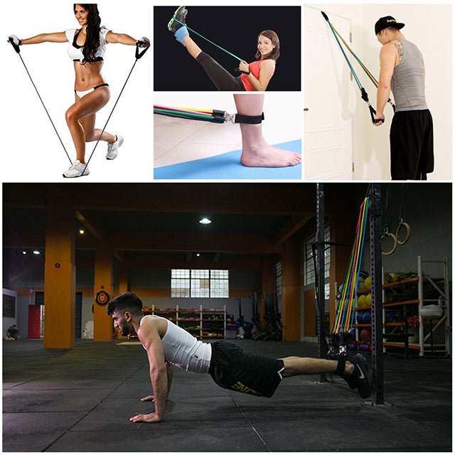 11 pcs Resistance Bands Set (with handles, door anchor, and ankle straps) — home workout resistance bands set (view 5)
