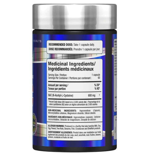 Allmax Nutrition ALLMAX NAC (N-acetyl-L-cysteine) Supplement Facts label