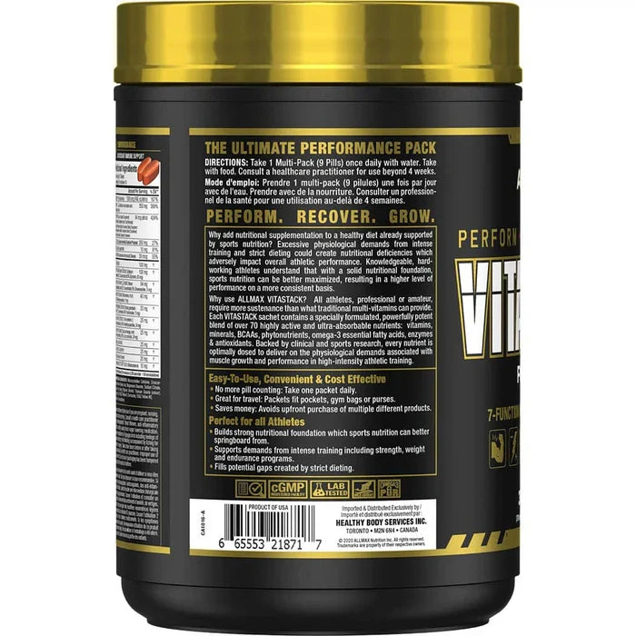 ALLMAX Vitastack tub side panel — The Ultimate Performance Pack overview and usage instructions