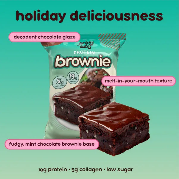 Alpha Prime AP Prime Bites Protein Brownies (1 BOX of 12) — NEW Mint Chocolate Chip front