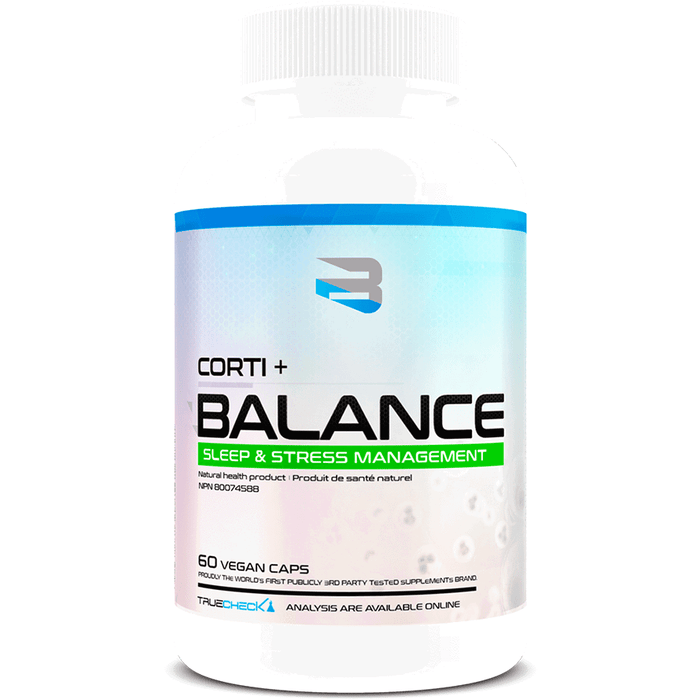Believe Supplements Corti+ Balance (60 capsules) Nutrition Facts label