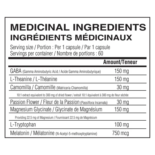 Believe Supplements Corti+ Balance (60 capsules) Nutrition Facts label