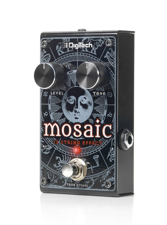 Pédale MOSAIC, pitch shifter polyphonique pour guitare, permet de créer le son d'une 12 cordes à partir d'une 6 cordes, noir