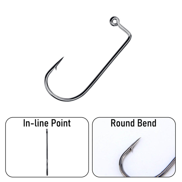 Dr.Fish 100pcs 90 Degree Aberdeen Jig Hooks #10-#5/0