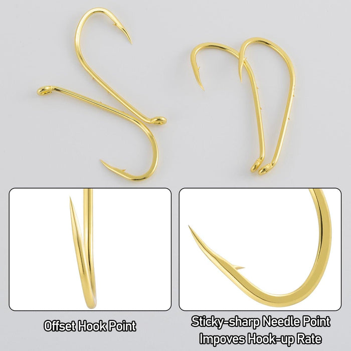 Dr.Fish  100pcs Baitholder Golden  Hooks  #1to5/0 - Dr.Fish Tackles