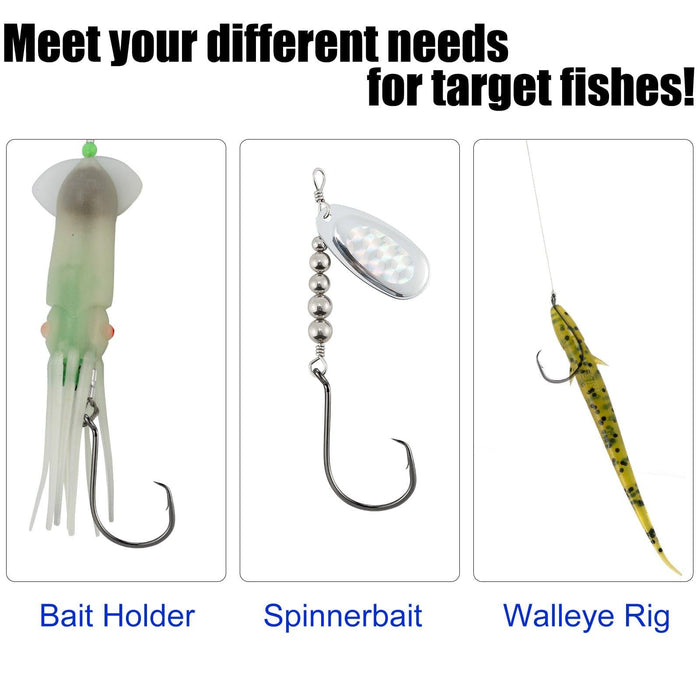 Dr.Fish 100pcs Offset Octopus Hooks #8 to 10/0 - Dr.Fish Tackles