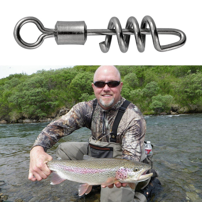 Dr.Fish 10/20pcs Corkscrew Swivels Snaps 42-220lb - Dr.Fish Tackles