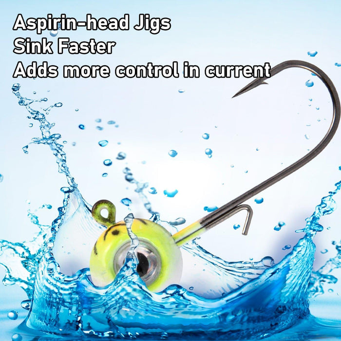 Dr.Fish 10pcs 3D Round Eye Jig Heads 1/16oz-3/8oz - Dr.Fish Tackles