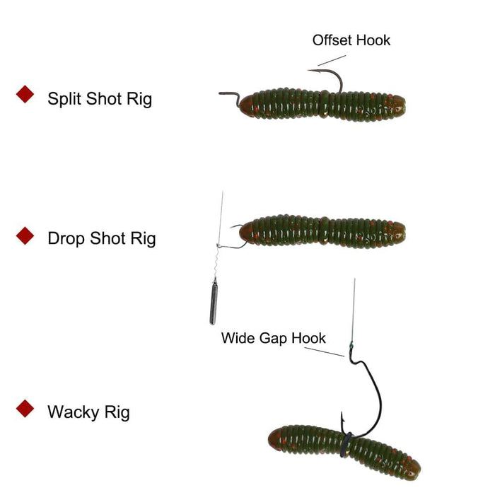 Dr.Fish 15pcs Ice Fishing Soft Worms 1.38'' - Dr.Fish Tackles