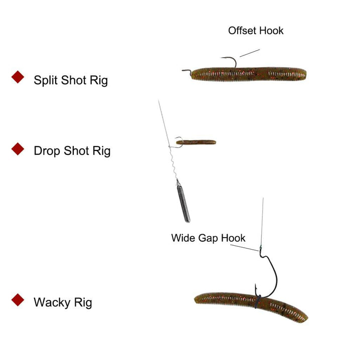 Dr.Fish 15pcs Ice Fishing Soft Worms 1.96'' - Dr.Fish Tackles