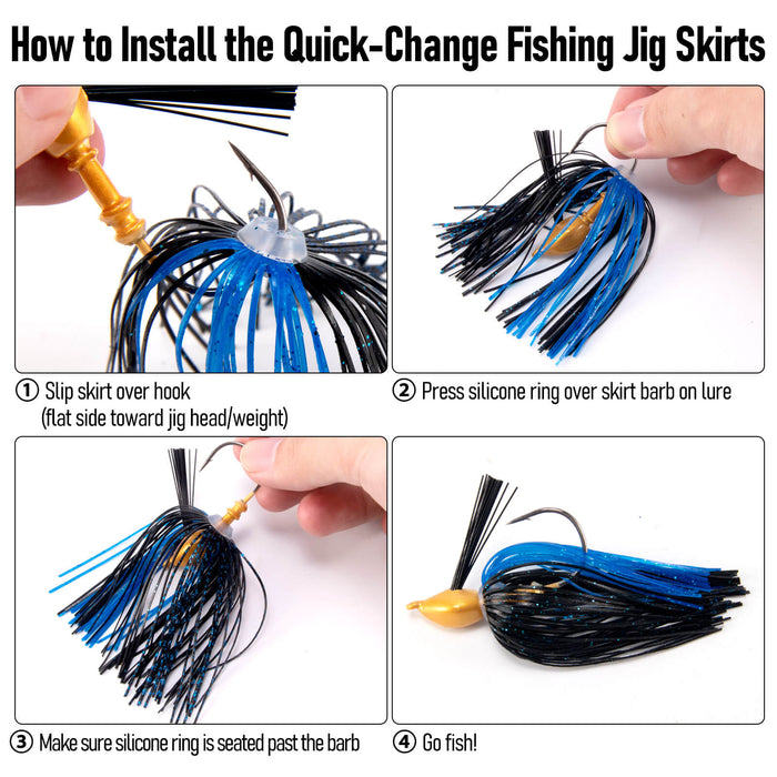 Dr.Fish 15pcs Umbrella Replacement Jig Skirts
