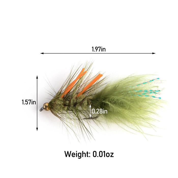 Dr.Fish 15pcs Wooly Bugger Flies 0.4g - Dr.Fish Tackles
