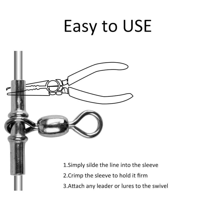 Dr.Fish 20pcs Cross-line Crane Swivels 77-165lb - Dr.Fish Tackles