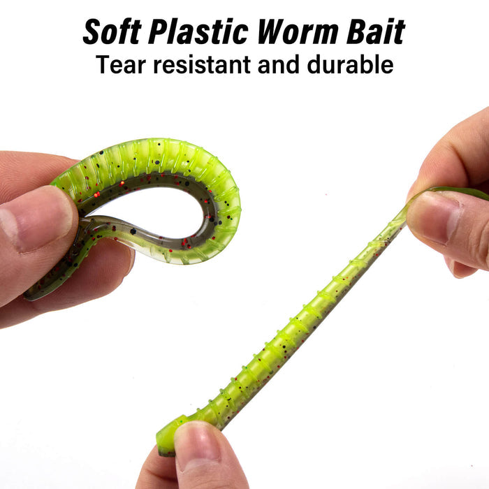 Dr.Fish 20pcs Flat Tail Soft Plastic Baits 3.3"