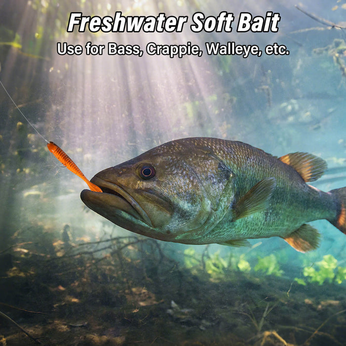 Dr.Fish 20pcs Flat Tail Soft Plastic Baits 3.3"