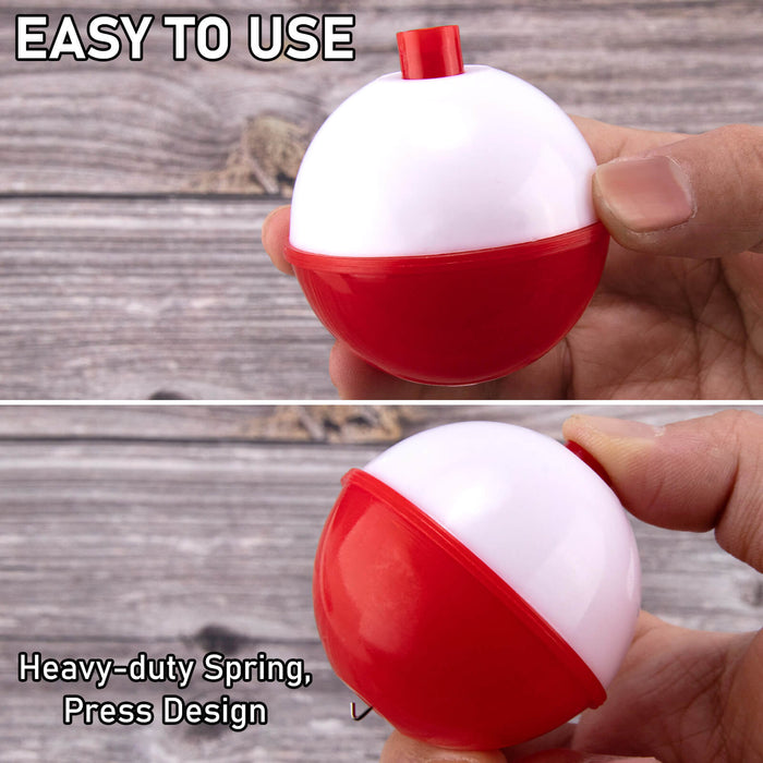 Dr.Fish 20pcs Push Button Fishing Bobbers Floats 1''-2''