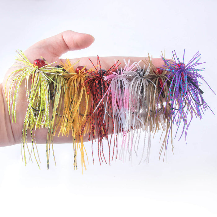 Dr.Fish 2pcs Football Jigs with Silicone Skirts 3/16oz-3/8oz