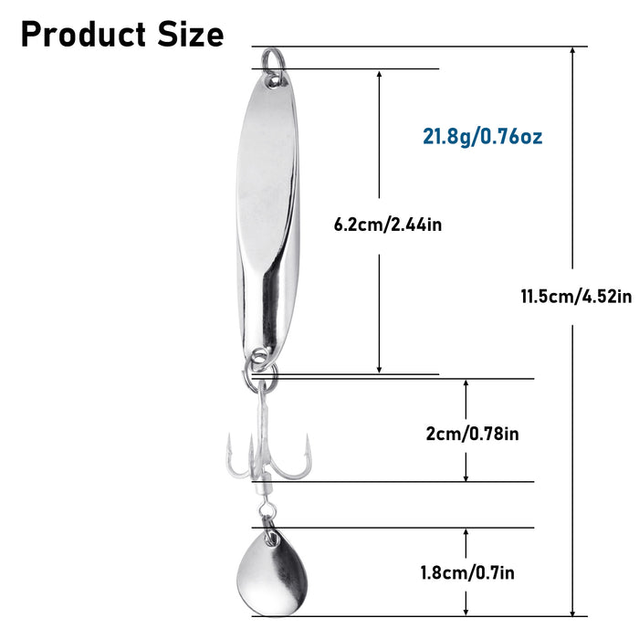 Dr.Fish 3pcs Sea Fishing Silver Spoons
