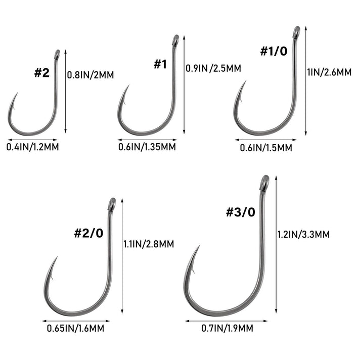 Dr.Fish 50pcs Drop Shot Hooks #2 to 3/0 - Dr.Fish Tackles