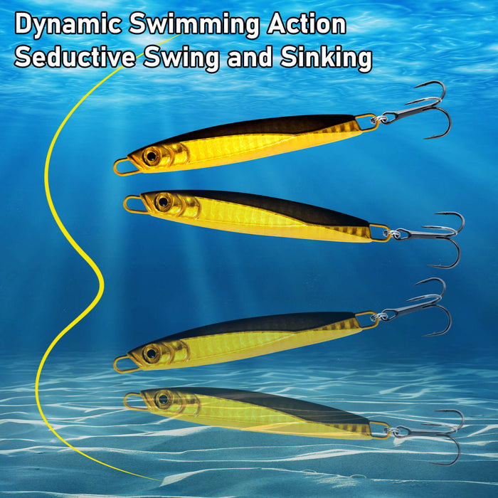 Dr.Fish 5pcs Fishing Jigs Metal Spoon 1oz-2oz