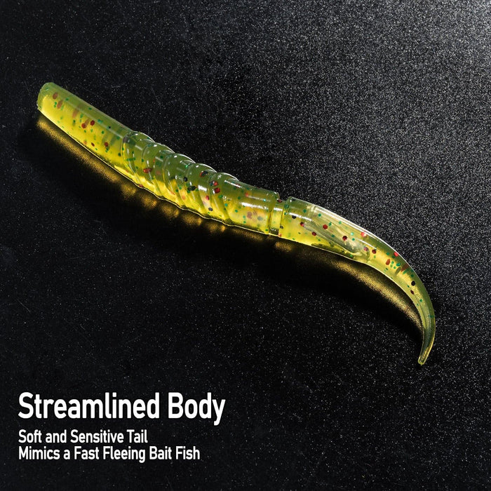 Dr.Fish 6pcs Worm Soft Plastic Baits 4.33'' 0.19oz - Dr.Fish Tackles