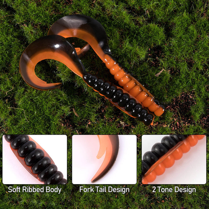 Dr.Fish Grub Soft Plastic Worm Baits 2''-3''