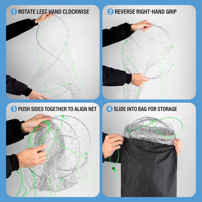 Dr.Fish Pier Fishing Net with Rope Collapsible 36''