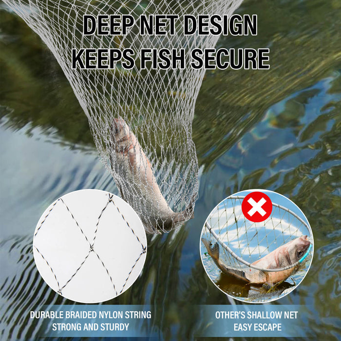 Dr.Fish Pier Fishing Net with Rope Collapsible 36''