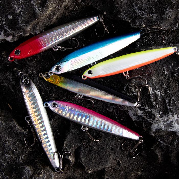 Dr.Fish Topwater Lure Jig Pencil Lure with Treble Hooks 6pcs