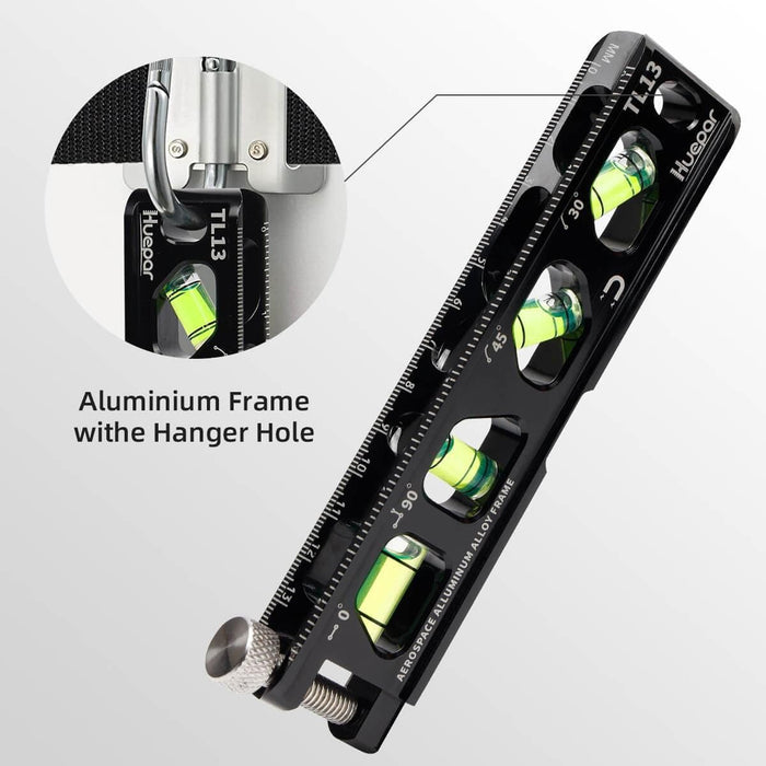 Huepar TL13 - Durable Material Torpedo Level with Easy-to-read high-visibility bubbles - Torpedo Level