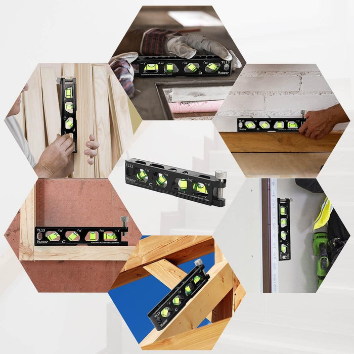 Huepar TL13 - Durable Material Torpedo Level with Easy-to-read high-visibility bubbles - Torpedo Level