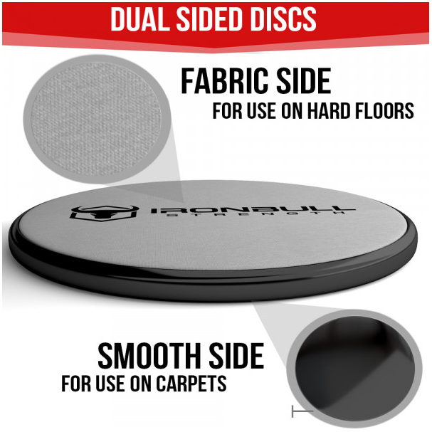 Iron Bull Strength Power Gliderz - Gliding Disks for carpet or floor (1 pair) — back of package