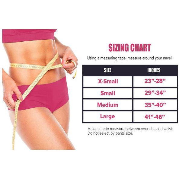 Iron Bull Women Weightlifting Belt sizing chart — waist measurements in inches from X-Small to Large