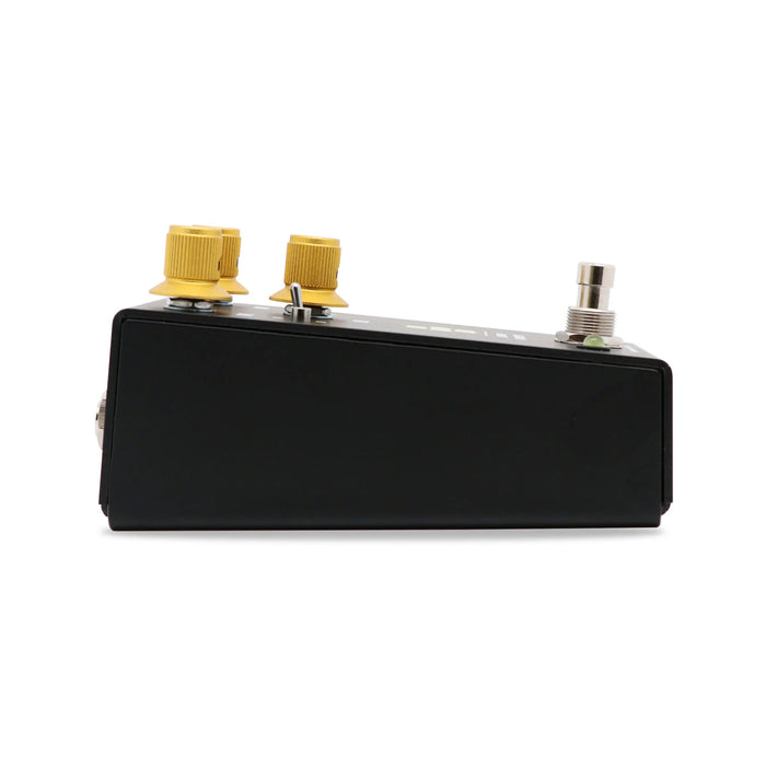 Pédale SUPER RODENT, overdrive et distorsion basée sur deux pédales légendaires, 100% analogique, noir et jaune