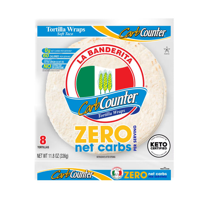 La Banderita Carb Counter KETO Tortilla (8 tortillas) — front of product — in Canada