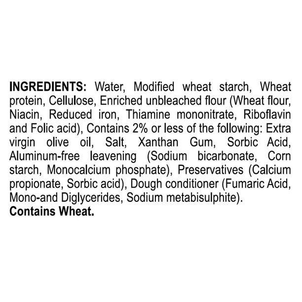 La Banderita Carb Counter Keto Tortilla ingredients panel — wheat-based low-carb tortilla, contains wheat