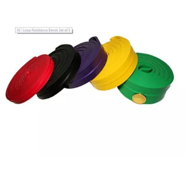 Loop Resistance Bands Set of 5 (41") - Long Pull-Up Assist Bands — back of package