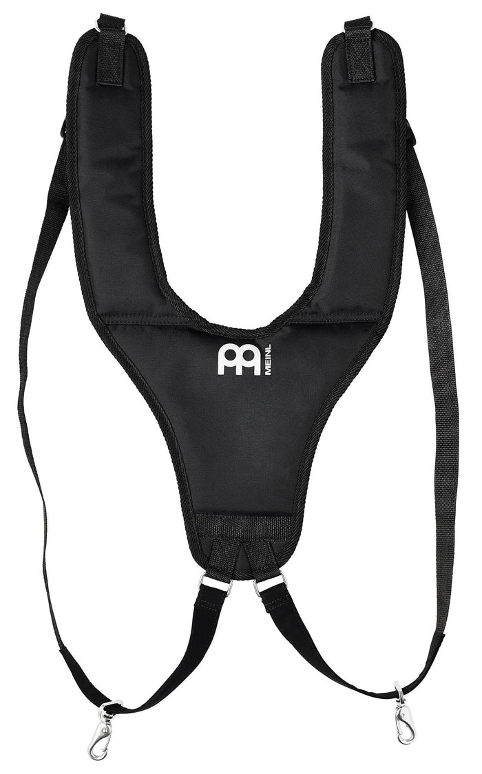 Harnais pro pour djembé, nylon très résistant, longueur ajustable, sangles rembourrées, attache rapide, noir