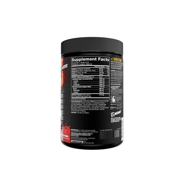Mutant Hardcore BCAA Supplement Facts label