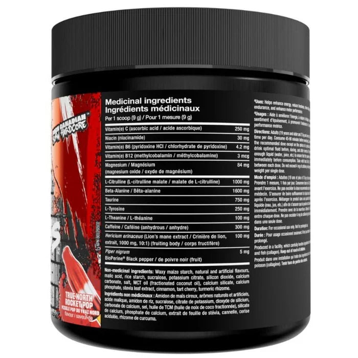 Mutant Madness Pre-Workout (30 servings) Nutrition Facts panel