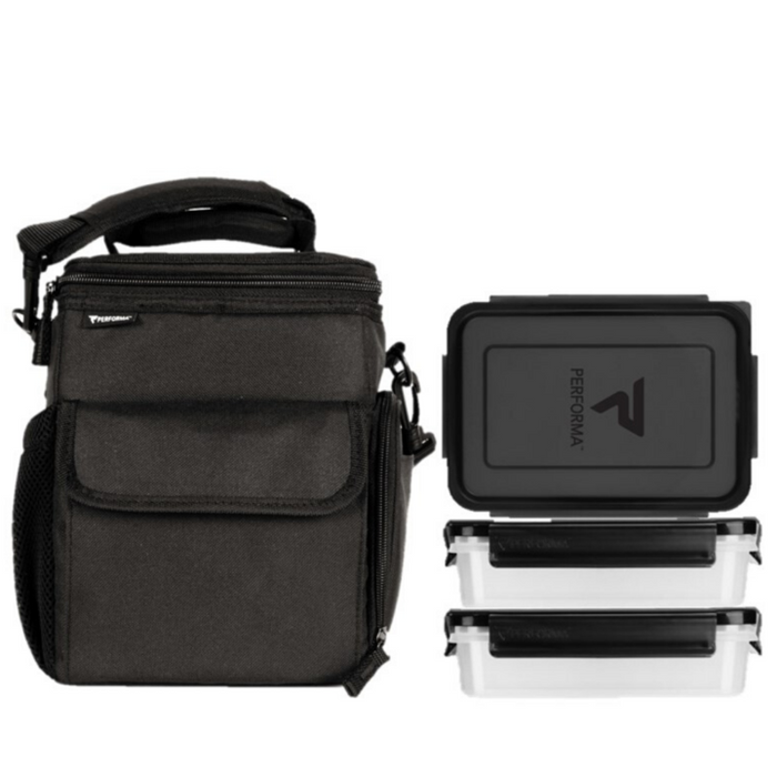 Performa 3 Meal Cooler Bag - Insulated Meal Prep Bag (Black) Nutrition Facts label
