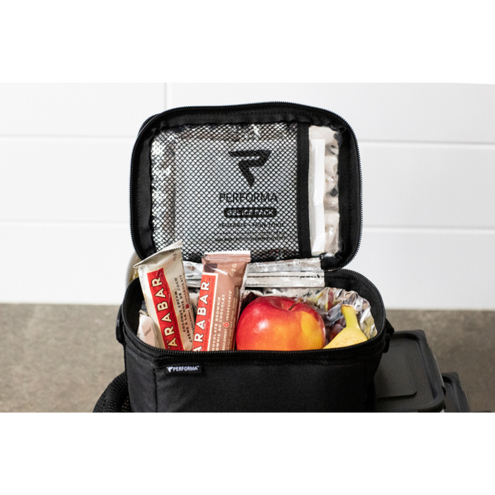 Performa 3 Meal Cooler Bag - Insulated Meal Prep Bag (Black) Nutrition Facts label