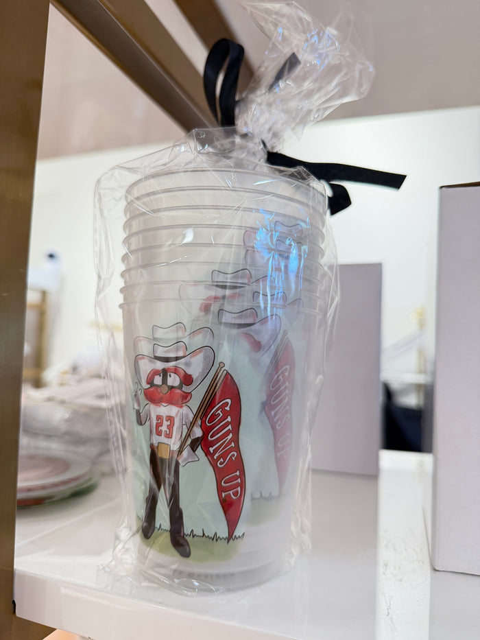 TEXAS TECH FROSTED CUPS - SET OF 8