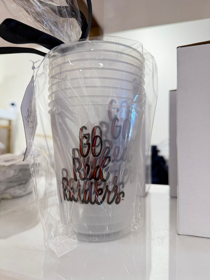 TEXAS TECH FROSTED CUPS - SET OF 8